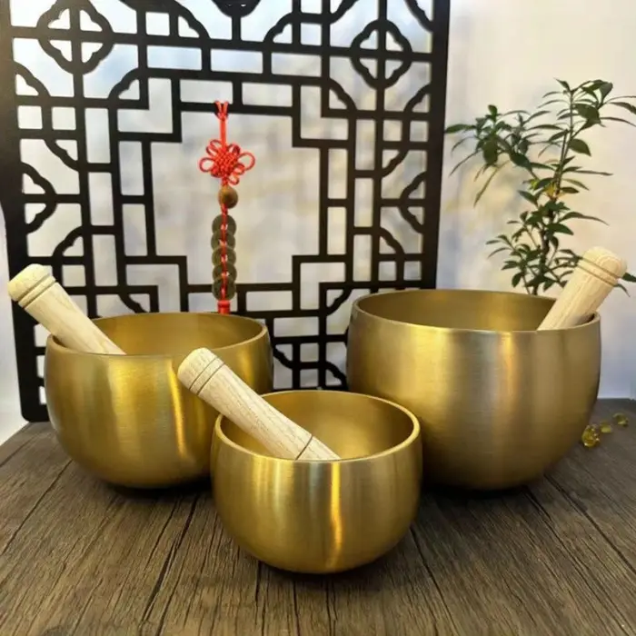 Bol chantant en laiton du népal, bol sonore de méditation et de Yoga, thérapie de guérison sonore, Instrument de Percussion, bols décoratifs faits à la main