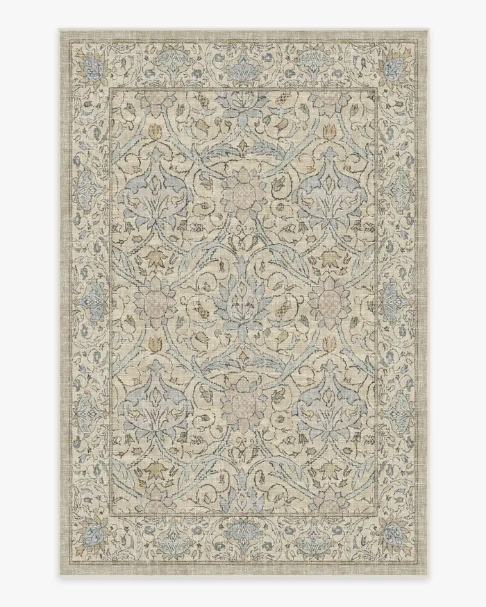 Turc Vintage Beige Floral Zone Lea William Instabilité Pierre Naturelle Tufté Lea Décor De Ferme, Sa