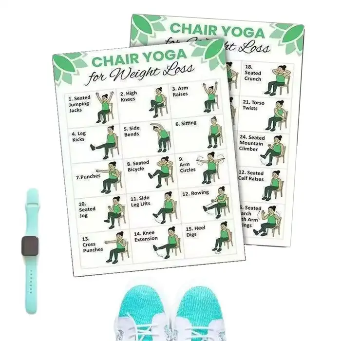 Lot de 2 affiches d'exercices de yoga en position assise
