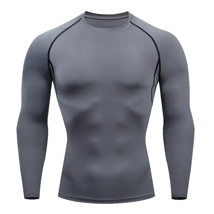 Nouveaux hommes T-Shirt de sport séchage rapide chemise de course à manches longues chemises de Comp