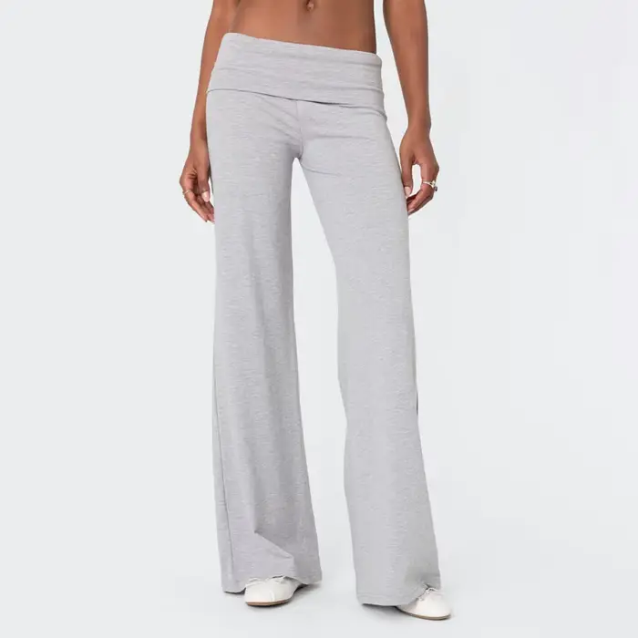 Pantalon de survêtement décontracté à jambes larges pour femmes, pantalon de yoga évasé, vêtements d