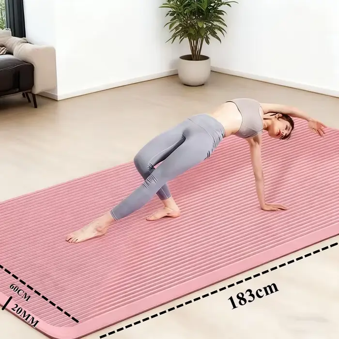 183 cm × 60 cm × 2 cm Tapis de gymnastique Yoga Pilates et tapis de fitness Tapis de gymnastique épais Exercice et sport Isolation phonique Amortissement des vibrations Élargir