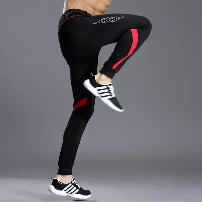 Pantalon de sport pour homme avec poches zippées, vêtement de course, d'entraînement, de football, d