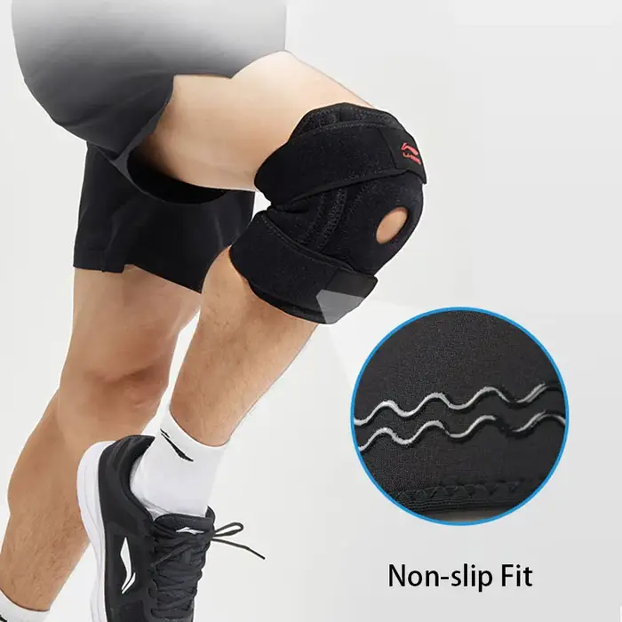 (1 pièce) genouillère Li-ning avec coussinet de Gel rotulien et 4 stabilisateurs à ressort doublure