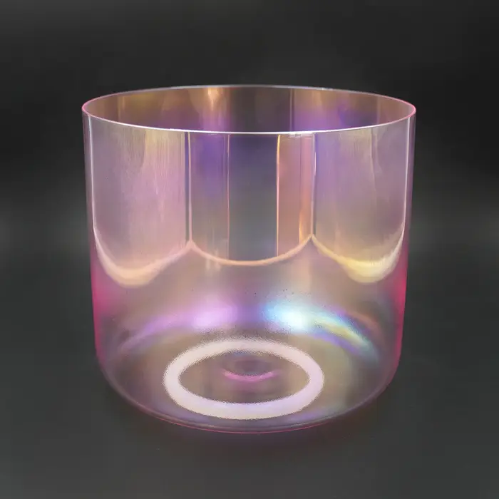Bol chantant en cristal de quartz givré de Chakra de KVKA pour la guérison de yoga de méditation