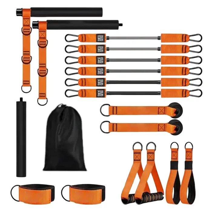 Kit de barre de Pilates avec bandes de résistance, équipement d'entraînement multifonctionnel pour P