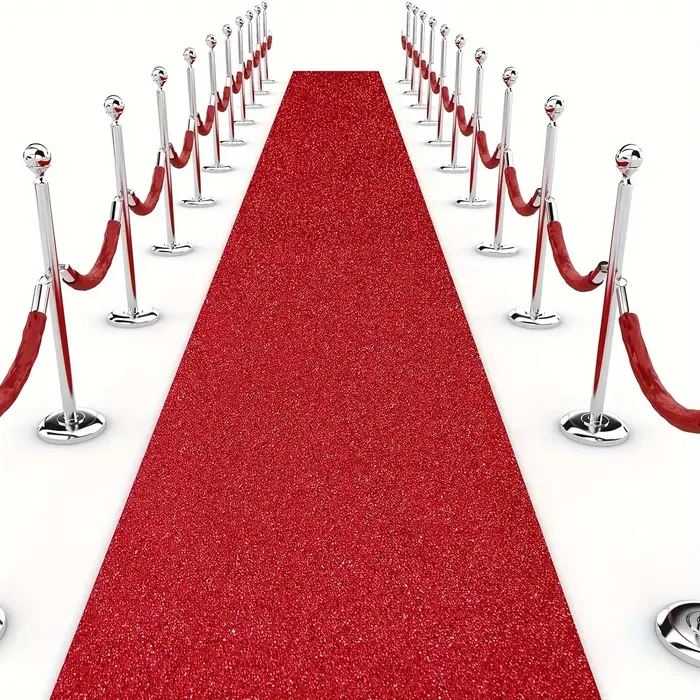 Tapis à longues rayures rouges scintillantes