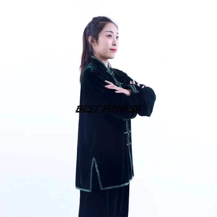 Tenues de Tai Chi en Velours Plissé pour Hommes et Femmes – Collection Automne-Hiver Épaisse – Vêtements d'Entraînement