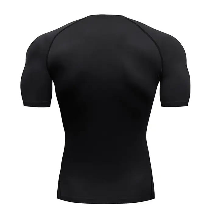 T-Shirt d'été à manches courtes pour hommes, chemise de course, vêtements de sport à Compression, ha