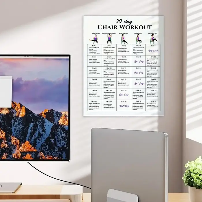 Affiche de Plan d'exercices de chaise de 30 jours