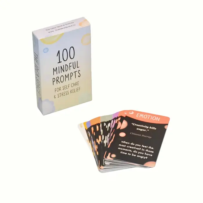 Cartes de méditation pleine conscience, 100 cartes pour l'auto-guérison et le soulagement du stress, cartes de méditation apaisantes émotionnellement, jeu de société pour la relaxation et le soulageme