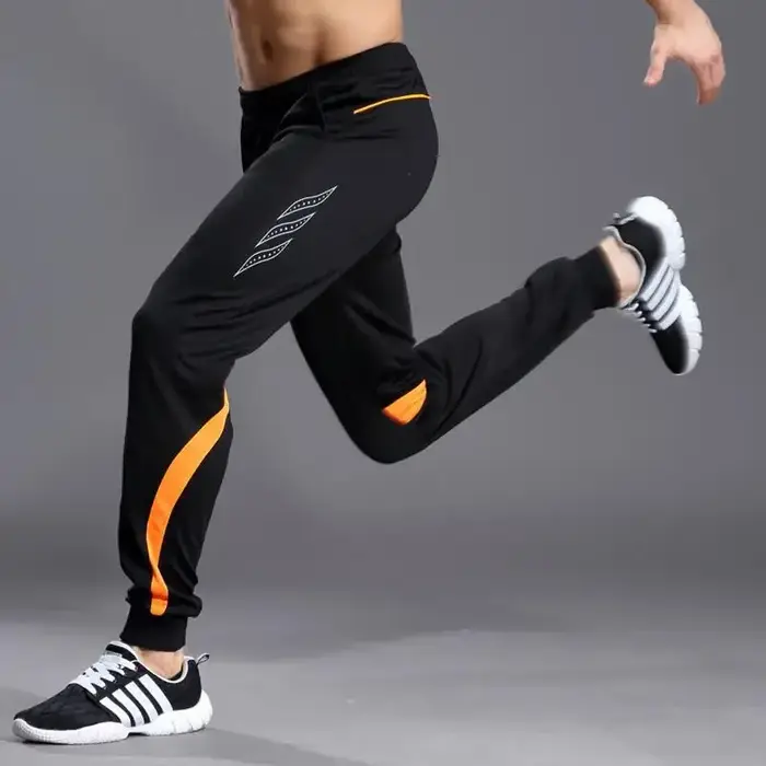 Pantalon de sport pour homme avec poches zippées, vêtement de course, d'entraînement, de football, d