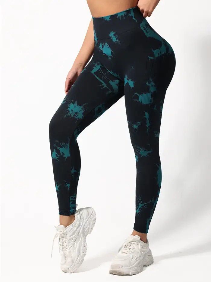 Femmes sans couture cravate colorant Yoga Leggings taille haute Fitness Sexy mode Leggings course bo