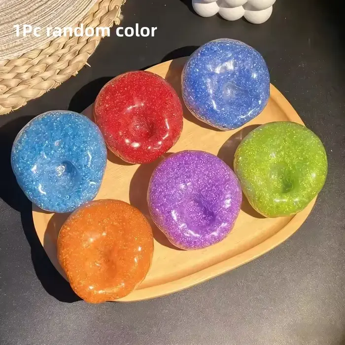 Balle anti-stress colorée et portable, modulable, sonore et moelleuse, jouet sensoriel apaisant pour