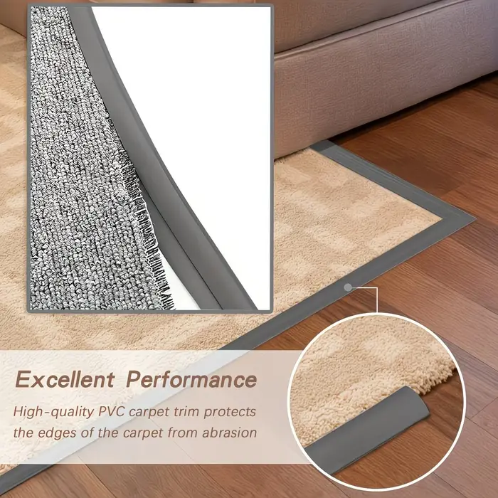 1 pièce 1/3 mètre Bande de finition de tapis en PVC