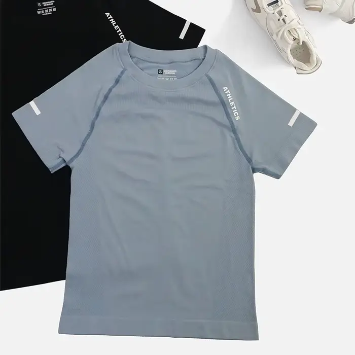 T-shirt de yoga sans couture pour femme, haut de fitness 2 pièces, chemises d'entraînement athlétiqu