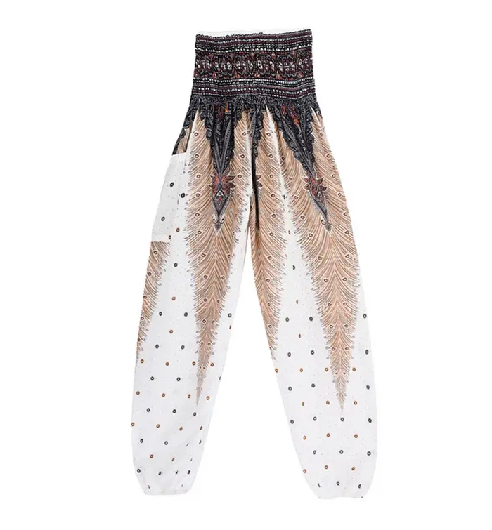 Boho Yoga pantalon jambe large femmes Harem bohème Vintage imprimé coupe ample