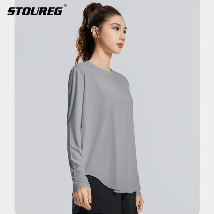 STOUREG – couverture de Yoga, vêtements de sport respirants, chemise de Fitness ample, hauts d'entra