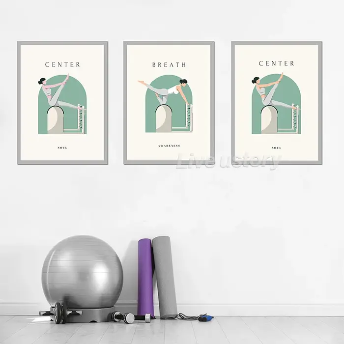 Yoga Asana ligne Art imprime Pilates enseignement affiches moderne minimaliste