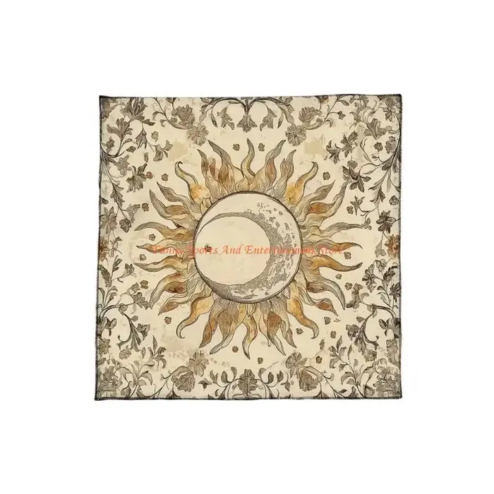 Tapis méditation en velours qualité supérieure C4DE, avec tissu rituel Tarots à ésotérique pour les