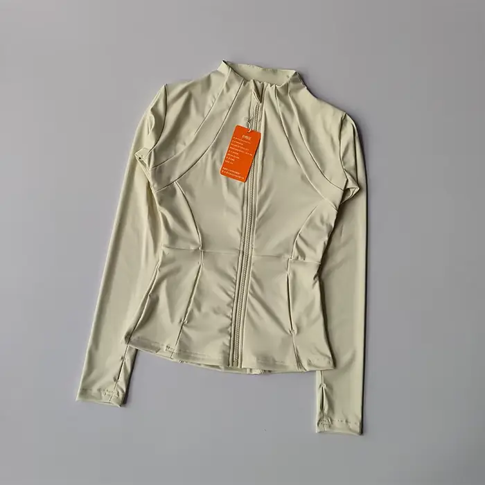 Veste de sport pour femmes, fermeture éclair, Fitness, Yoga, chemise d'entraînement, manteaux de cou