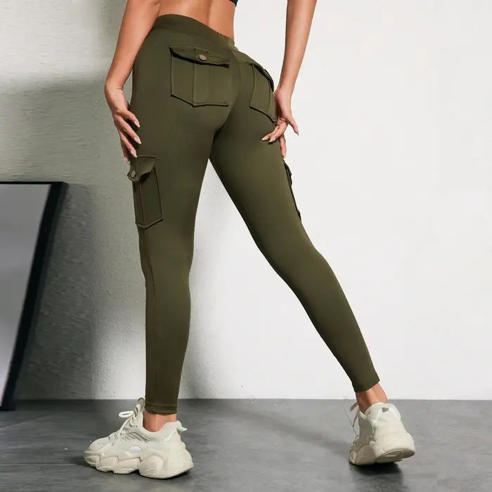 CHRLEISURE pantalon de Yoga sans couture avec poche Leggings de Sport de levage des hanches pour fem