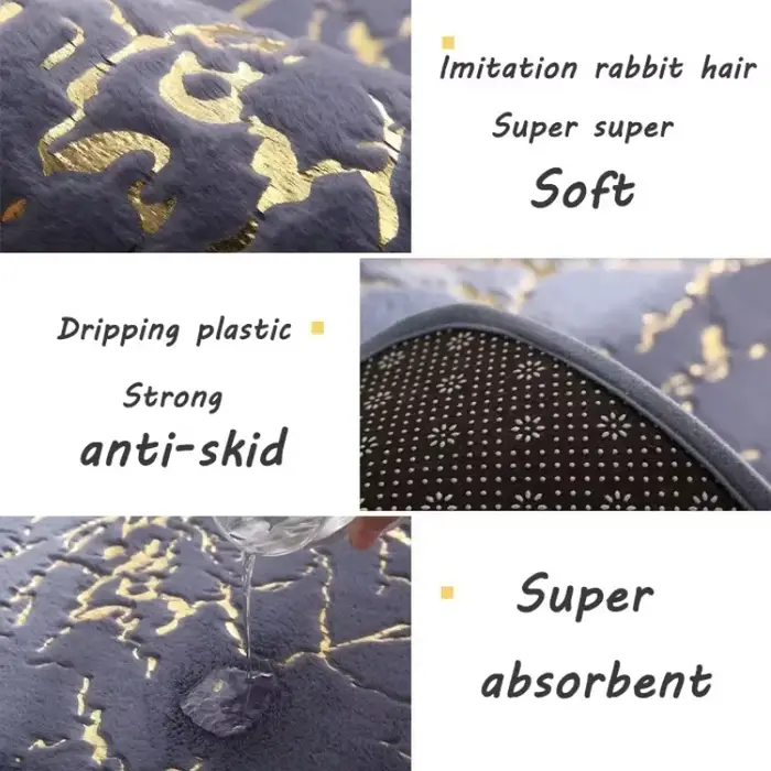 Tapis de bain lavable et antidérapant absorbant pour baignoire