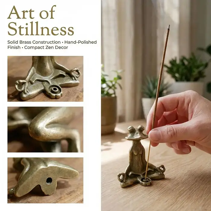 Porte-encens grenouille de méditation
