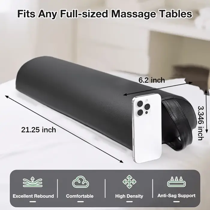 Coussin de soutien semi-circulaire pour table de massage avec poignées