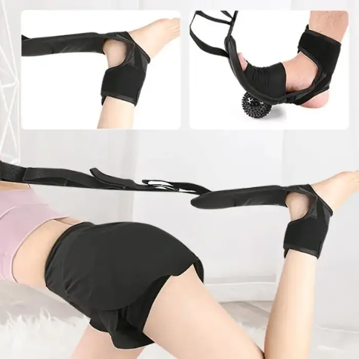 Bande d'étirement Pilates R6FE avec support pied pour extension du utilisation en