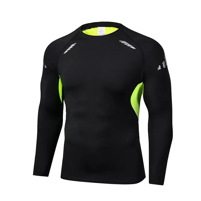 Nouveaux hommes T-Shirt de sport séchage rapide chemise de course à manches longues chemises de Compression haut de spor