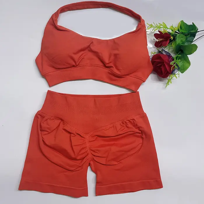Ensemble de sport Yoga Outfits DF Impact Gym pour femmes, 2 pièces : soutien-gorge de sport sans cou