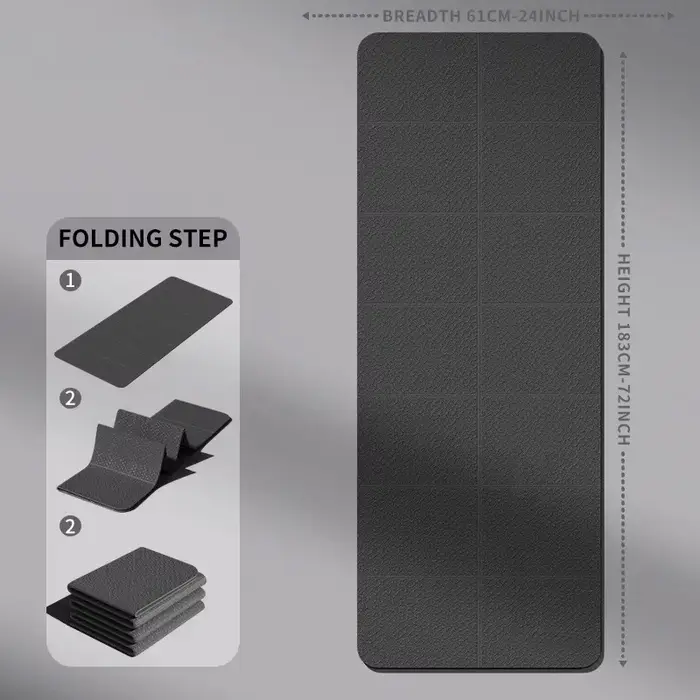 Tapis de Yoga pliable, silencieux, écologique, pliable, pour voyage, exercice de Fitness, Double fac