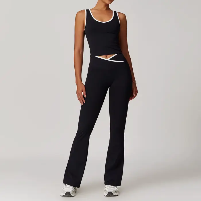 Ensemble de vêtements de Yoga pour femmes, 2 pièces, tenues d'entraînement, Fitness, survêtement de 