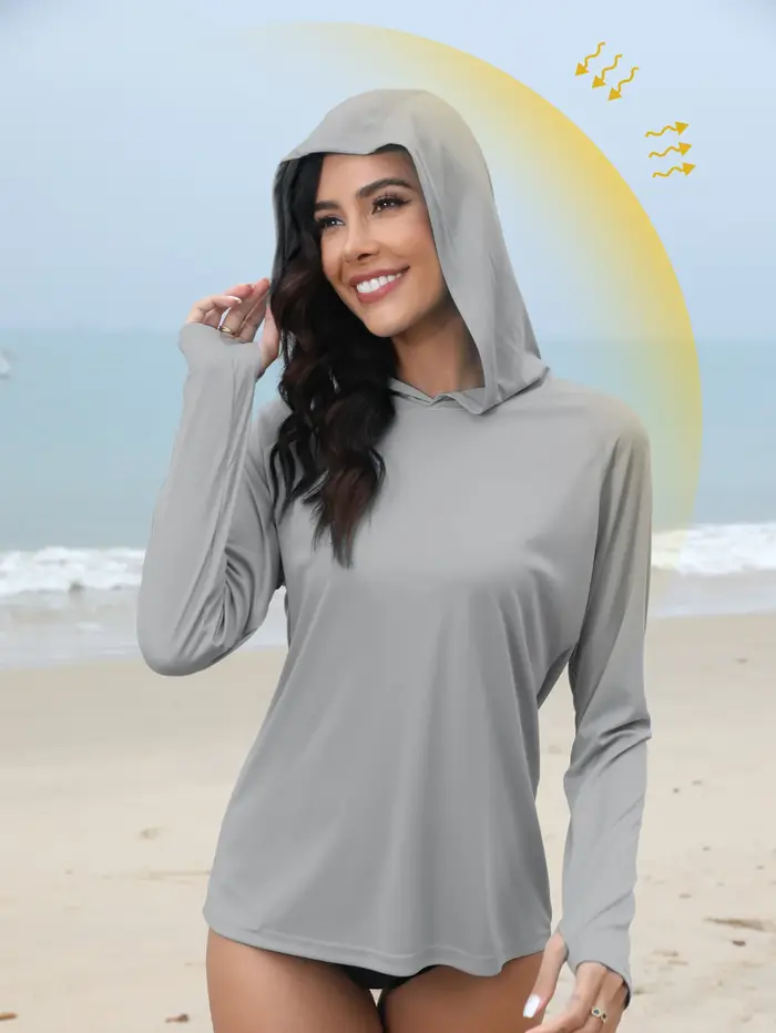 Femme sun protection sweat à capuche t-shirt manches longues
