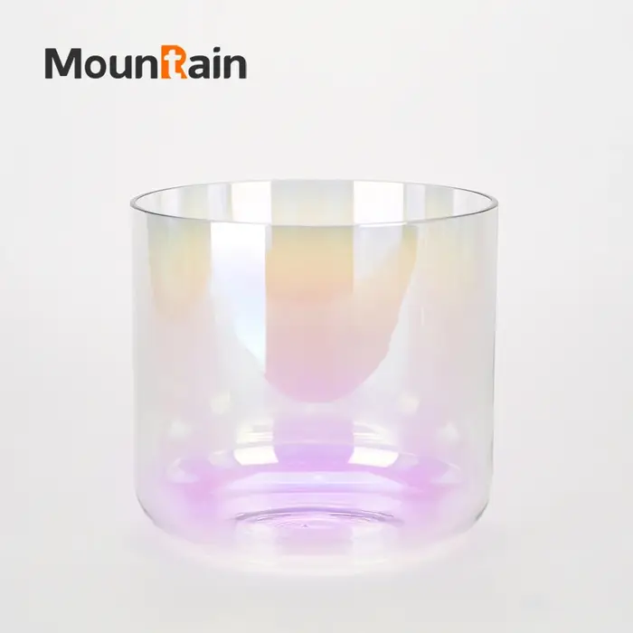 Bol chantant en cristal clair de méditation Muntain Rain Sound de 6 pouces pour la guérison sonore a