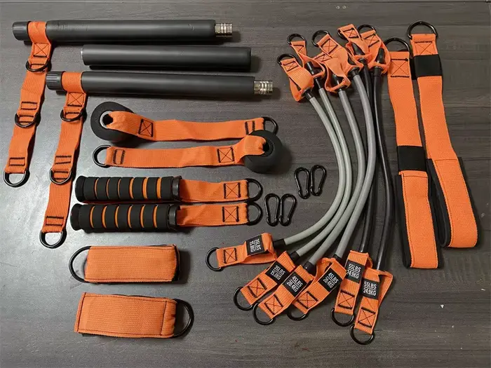 Ensemble de barres Pilates, accessoire d'entraînement à domicile multifonctionnel, avec corde de rés