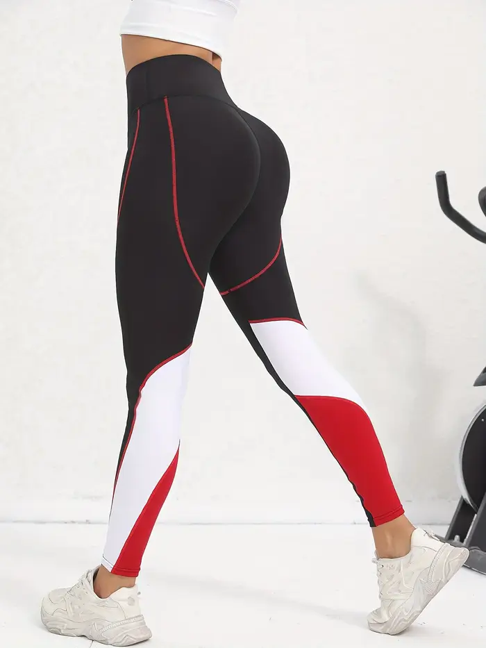 Pantalon de Yoga taille haute en maille colorée avec poches