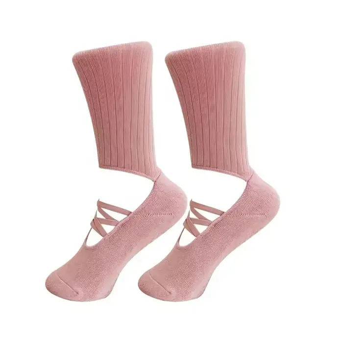 Chaussettes de Pilates respirantes antidérapantes à tube moyen