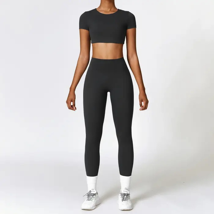 2 pièces ensemble de Yoga femmes vêtements de sport Fitness ensemble d'entraînement vêtements de spo
