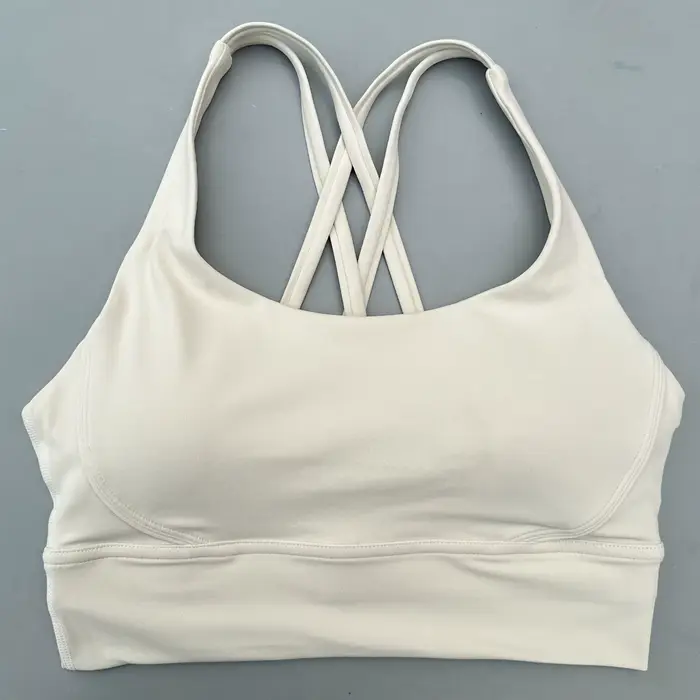 Soutien-gorge de Fitness pour femmes, couleur unie, dos croisé, collants, gilet de Yoga, haute résis