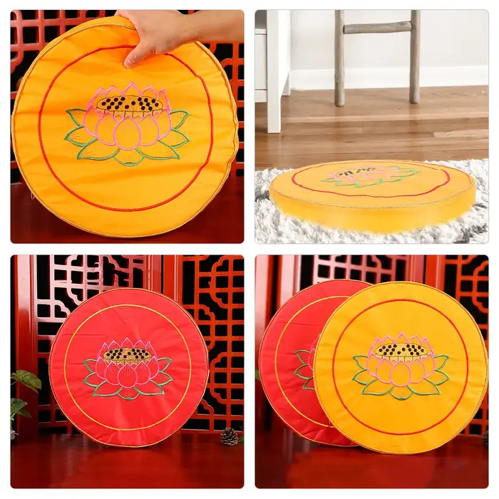 2 pièces de coussins de méditation bouddhiste, coussins de siège brodés, tapis de prière pour la maison, le temple, le culte, le bureau, coussins de méditation.