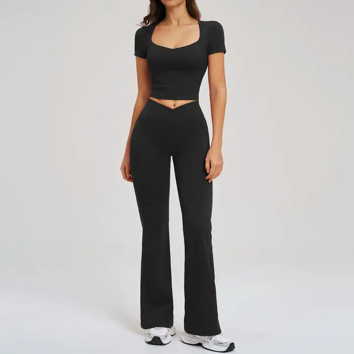 Ensemble de yoga pour femme, survêtement 2 pièces, vêtements de sport, tenue de fitness, legging de