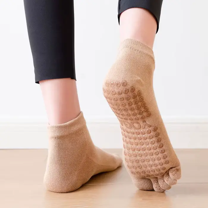 Pilates danse gymnastique Yoga chaussettes coton cinq doigts antidérapant chaussettes de sport respi