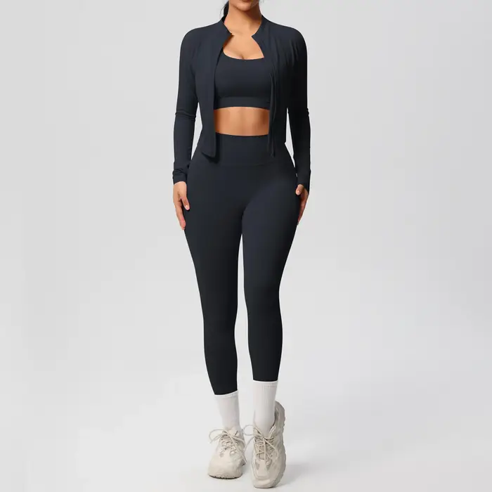 3 pièces vêtements de sport Yoga ensemble gymnastique