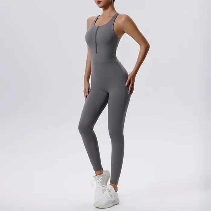 Combinaison de yoga dos nu sexy pour femmes, combinaisons de batterie d'entraînement sportif, barbot