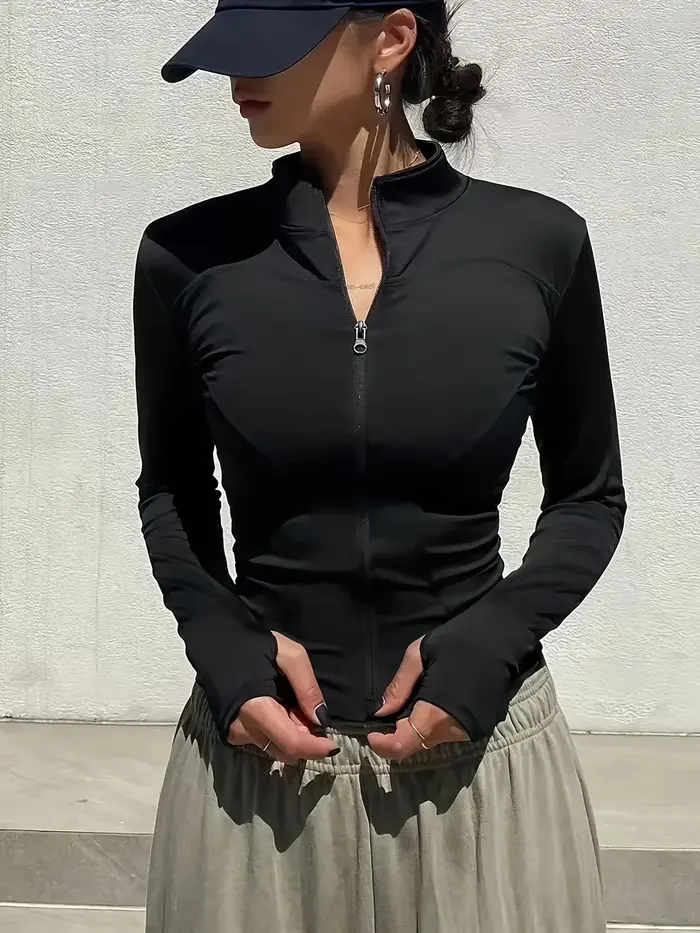 Veste de sport Pilates d'automne 2025 à séchage rapide pour femme – Idéal pour les entraînements de gymnastique et la course en plein air