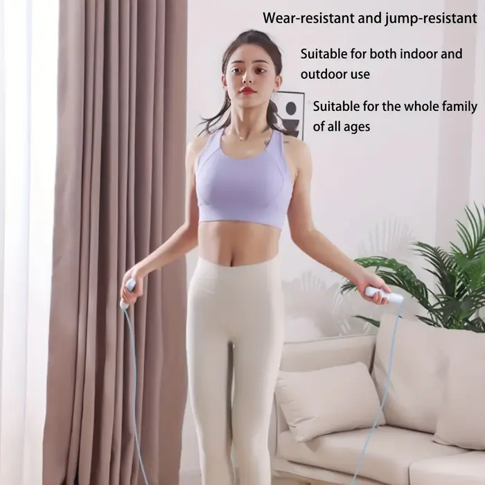 Corde à sauter sans fil avec compteur, corde à sauter avec balle, équipement de sport réglable pour la maison, fitness, avec poids intégrés