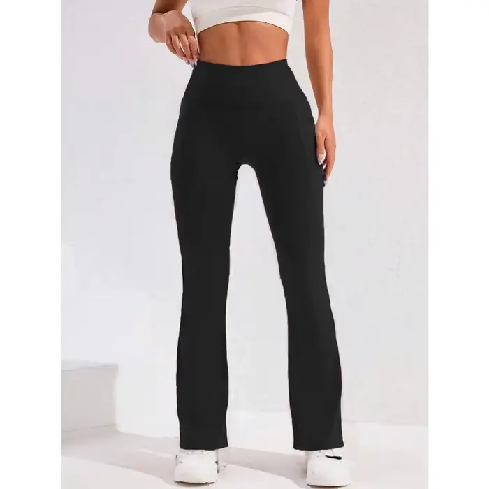  Pantalon de Yoga taille haute évasé pour femmes