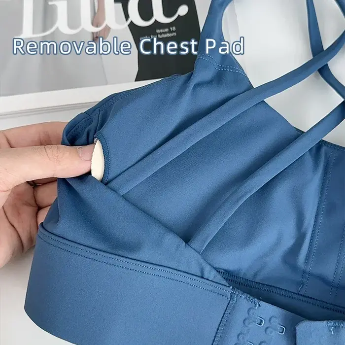 Hauts de Fitness mode dos croisé femmes Sport soutien-gorge antichoc réglable boucle Sport soutien-g
